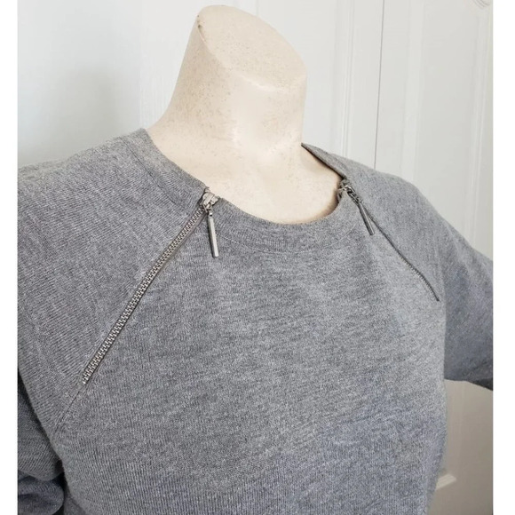 Mohito Gray Zipper Neck Sweater  Funky Off shoulder - Picture 4 of 11